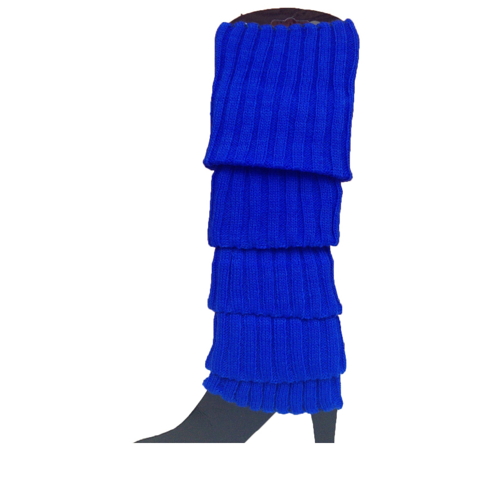 24x Womens Leg Warmers Disco Winter Knit Dance Party Crochet Legging Socks Costume - Blue - Image 2