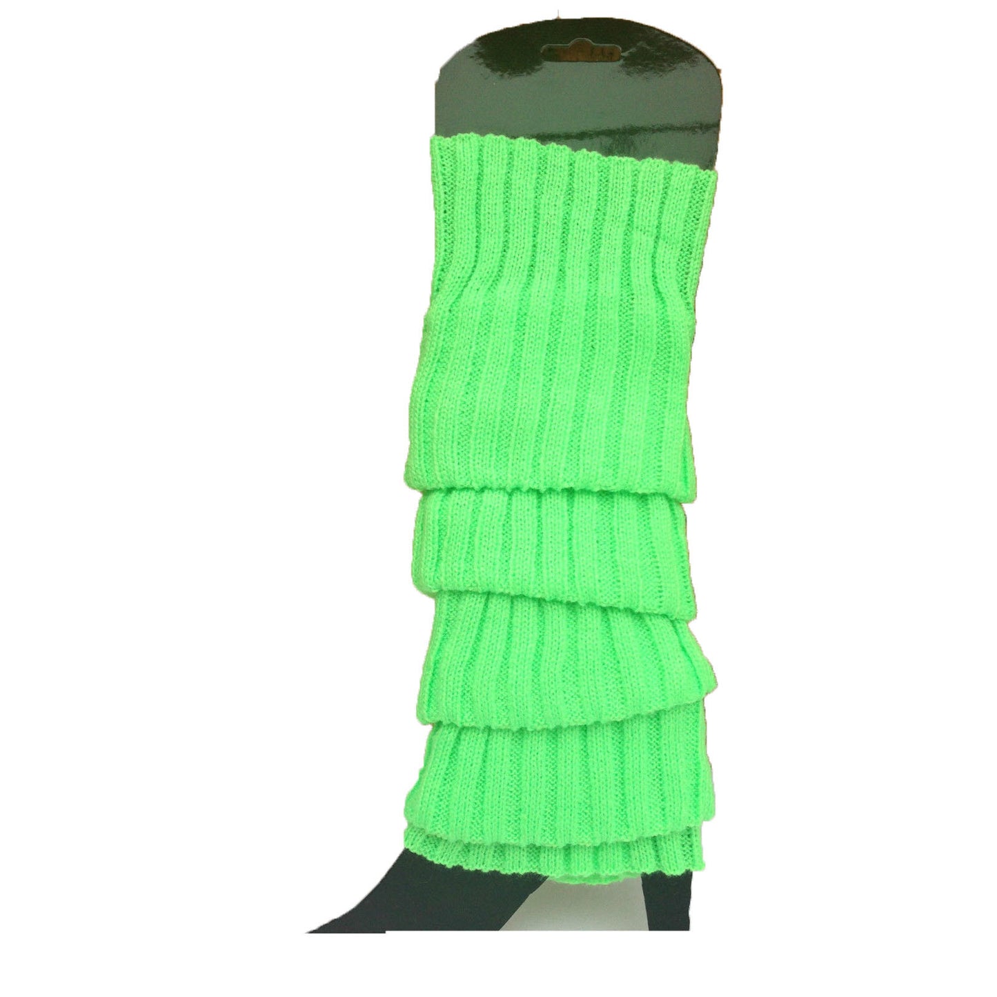 24x Womens Leg Warmers Disco Winter Knit Dance Party Crochet Legging Socks Costume - Fluro Green - Image 3