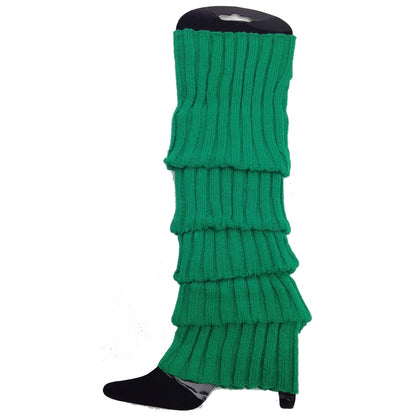 24x Womens Leg Warmers Disco Winter Knit Dance Party Crochet Legging Socks Costume - Green - Image 3