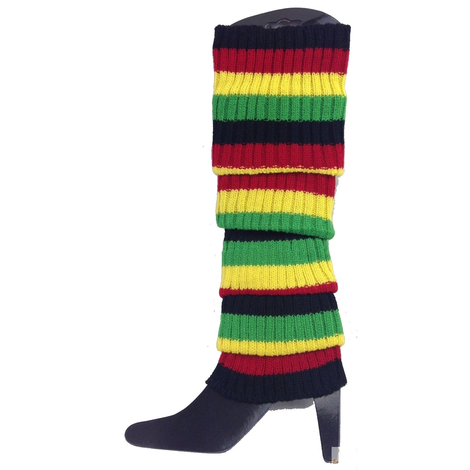 24x Womens Leg Warmers Disco Winter Knit Dance Party Crochet Legging Socks Costume - Indigenous Colours - Image 2