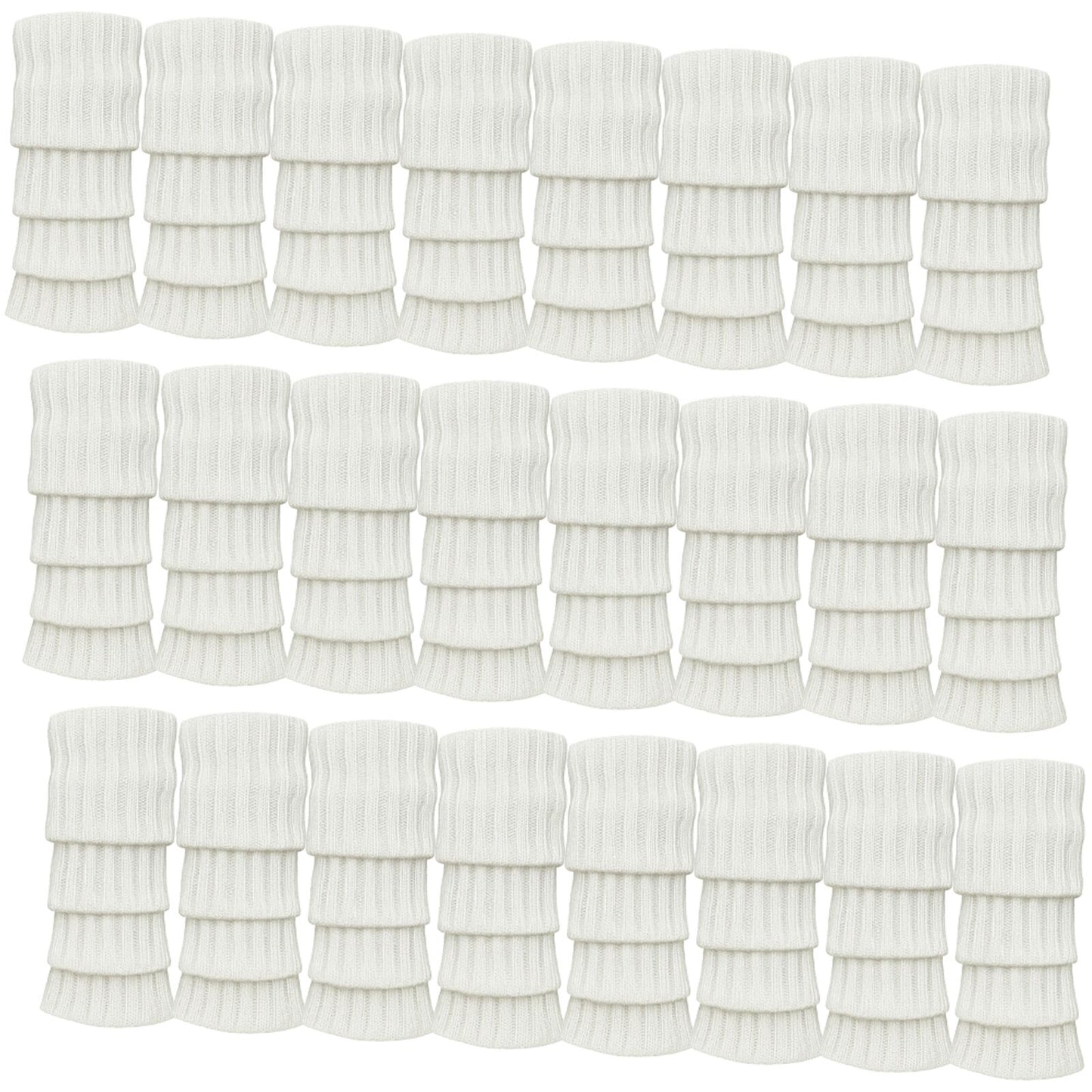 24x Womens Leg Warmers Disco Winter Knit Dance Party Crochet Legging Socks Costume - White - Image 4