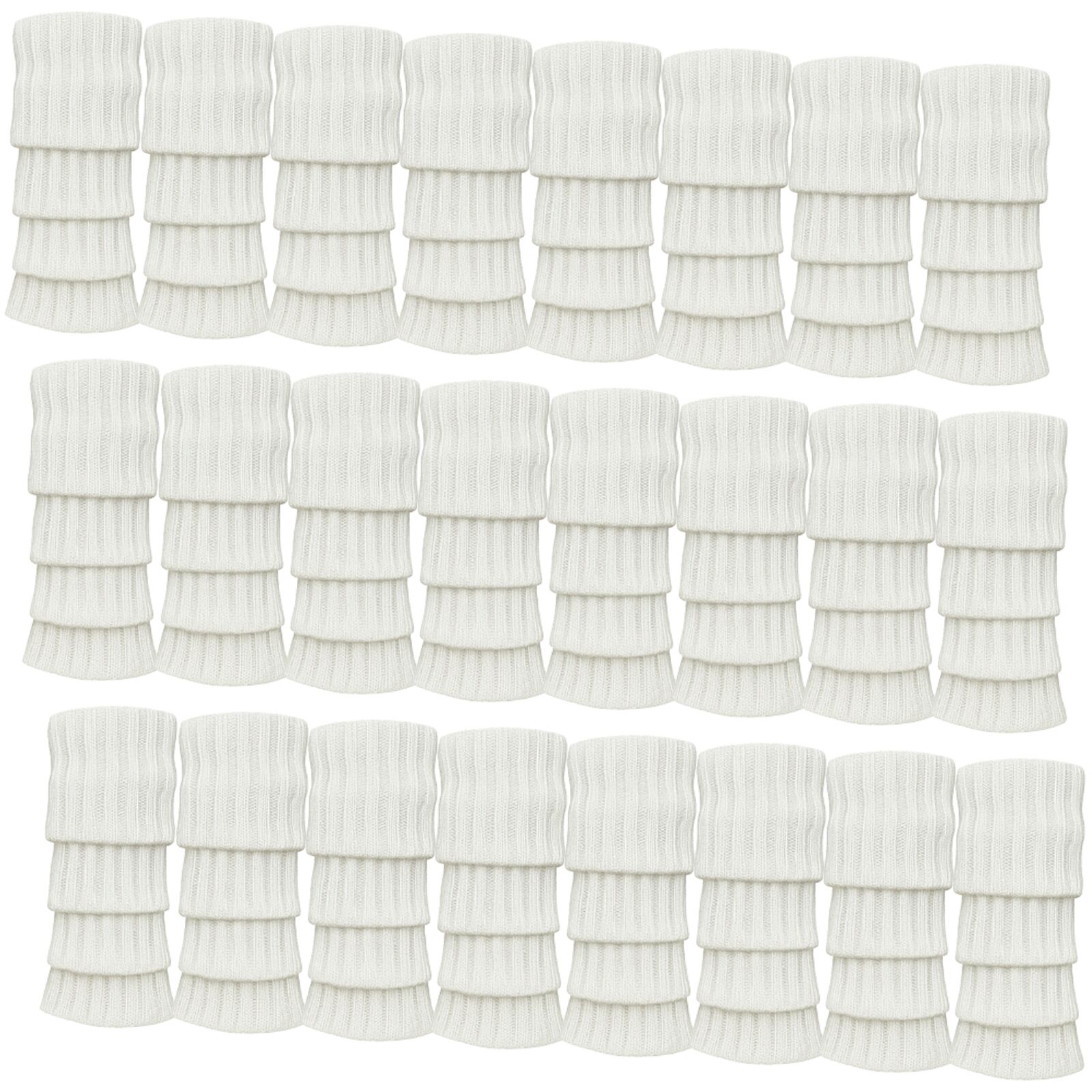 24x Womens Leg Warmers Disco Winter Knit Dance Party Crochet Legging Socks Costume - White - Image 4