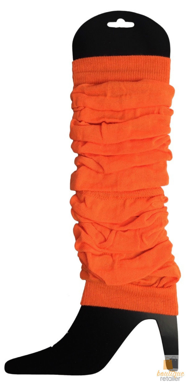 24 LEG WARMERS Knitted Womens Neon Party Knit Ankle Fluro Dance Costume 80s BULK - Fluro Orange - Image 3