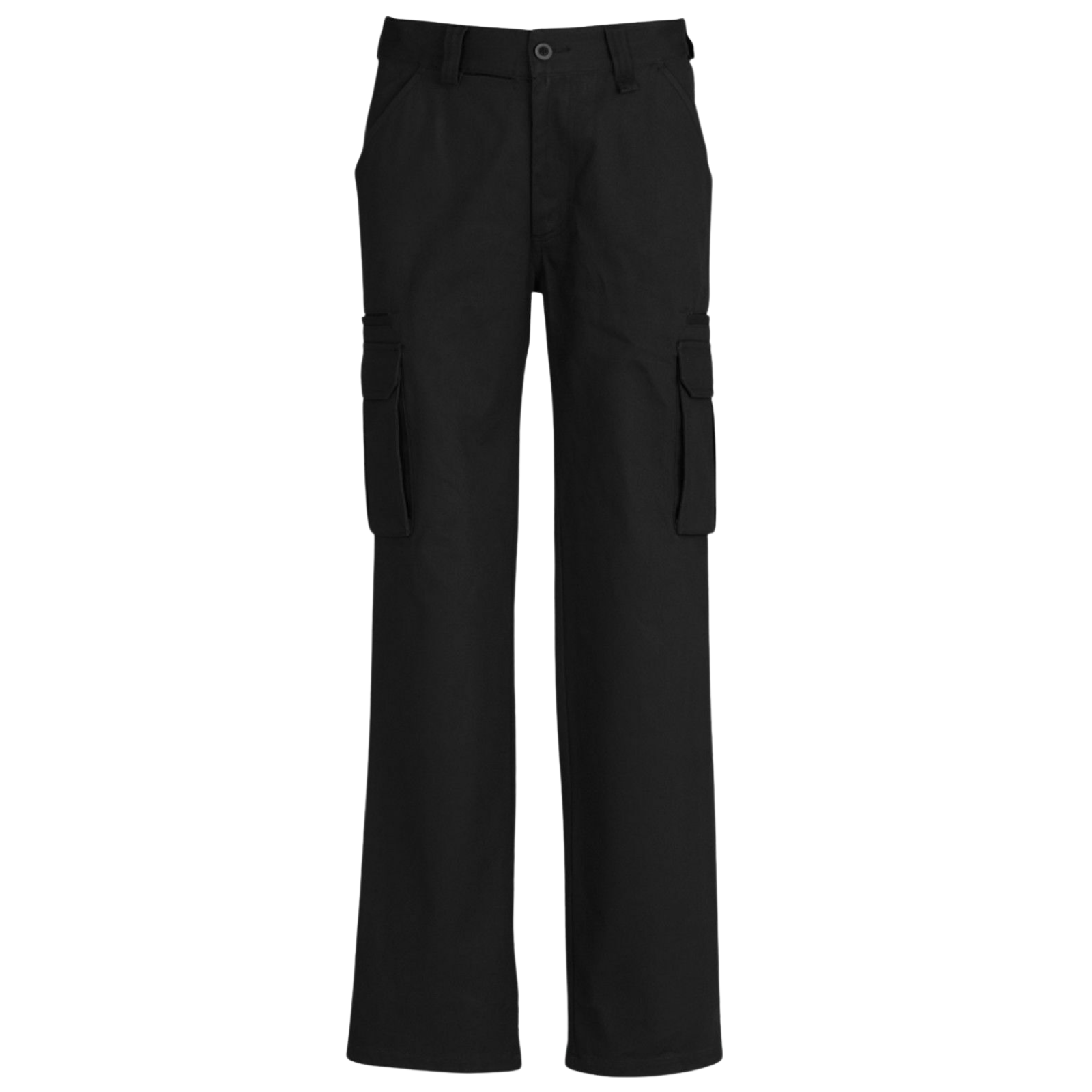 Mens CARGO PANTS Work Wear Trousers 100% COTTON Tradie Pockets Military 310gsm - Black - 127"" - Image 2