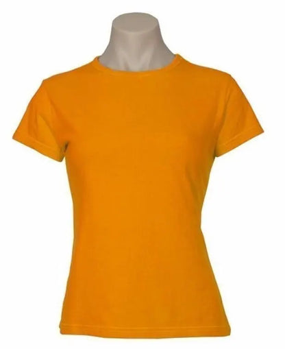 5x Womens 100% Cotton T-Shirt Plain Basic Tee Casual Top in Orange - Image 4