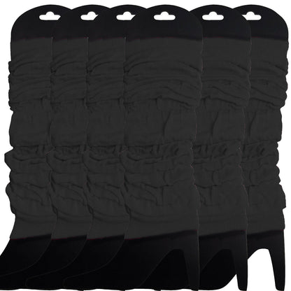 6x LEG WARMERS Knitted Womens Neon Party Knit Ankle Fluro Dance Costume 80s BULK - Black - Image 2