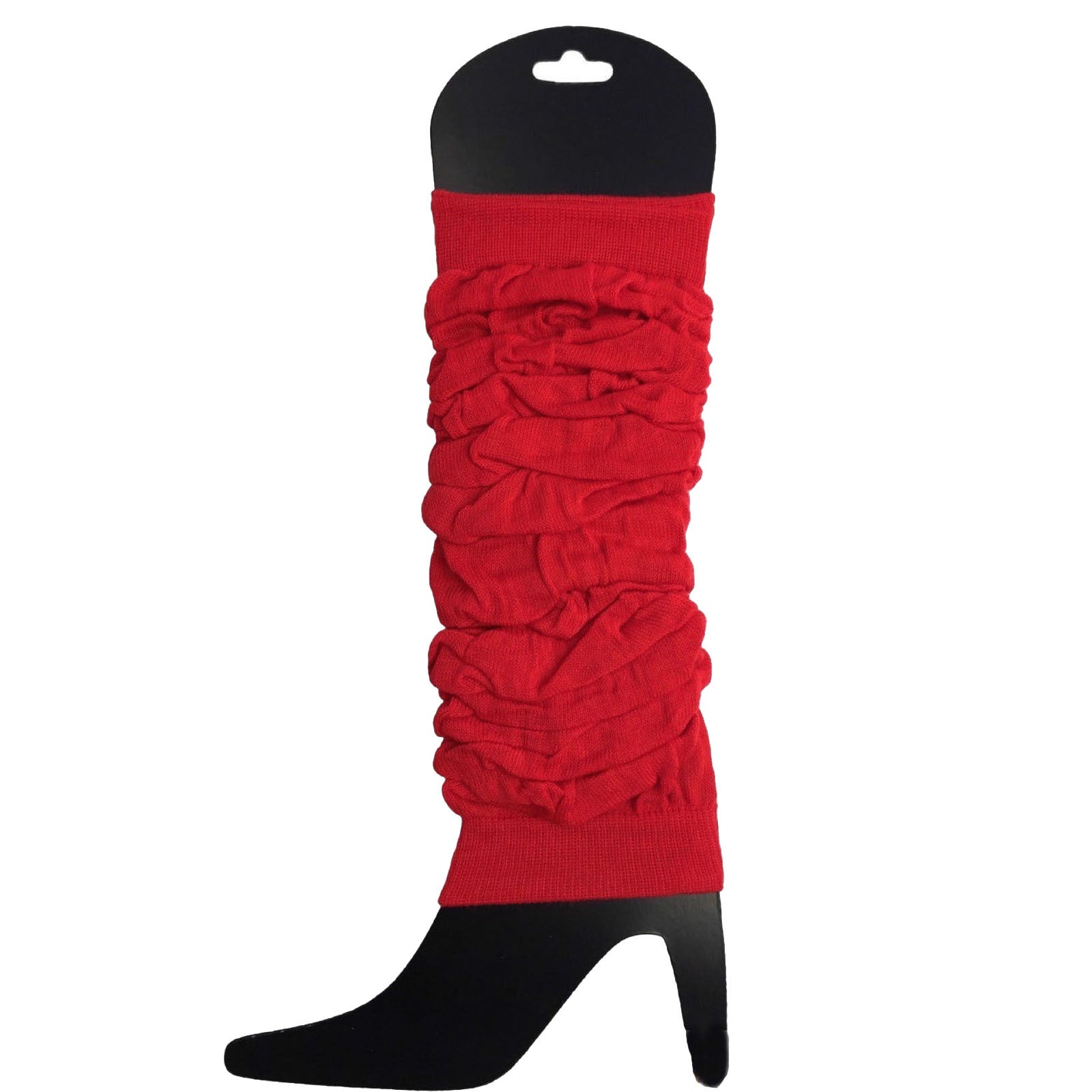 6x LEG WARMERS Knitted Womens Neon Party Knit Ankle Fluro Dance Costume 80s BULK - Red - Image 2