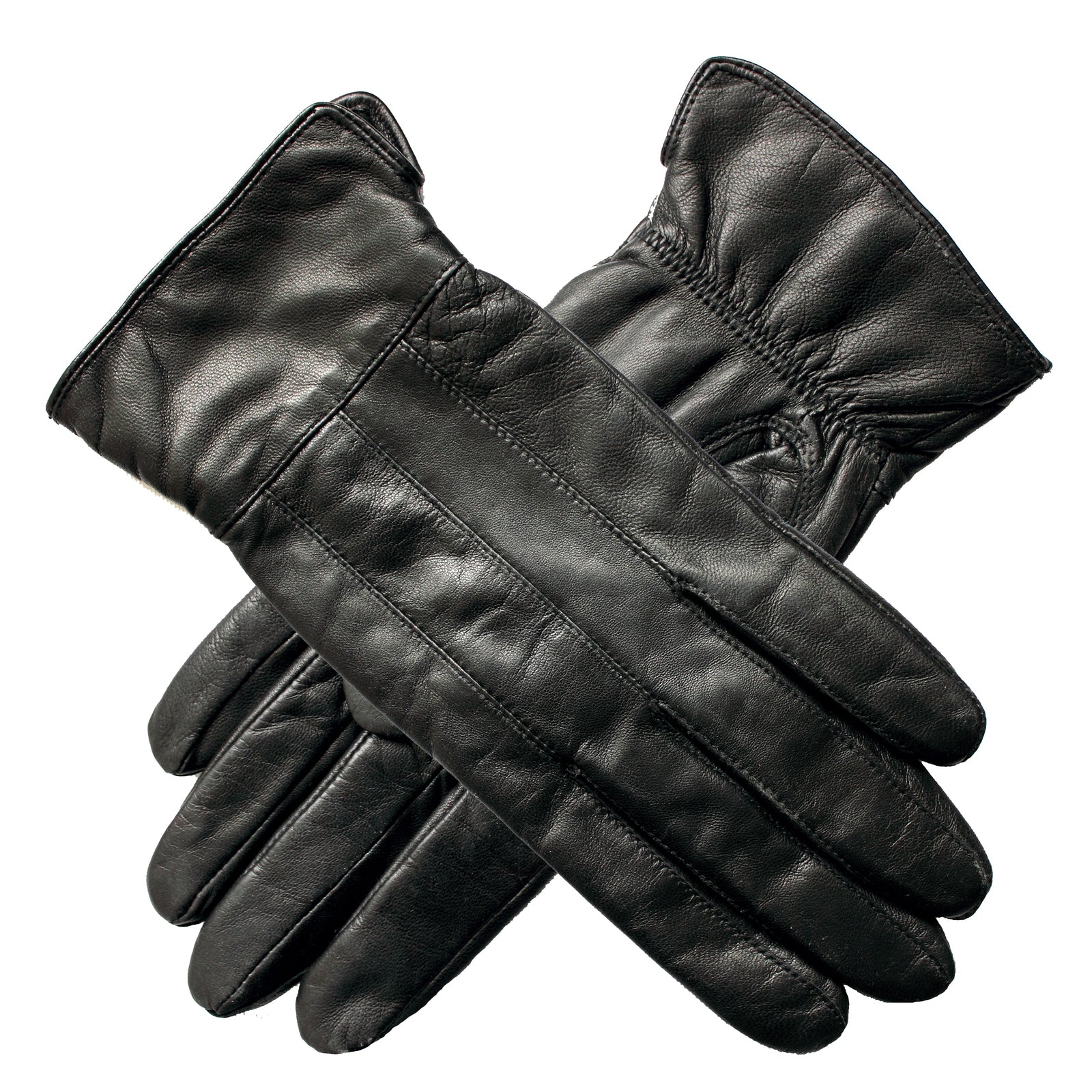 Ladies Genuine Sheepskin Leather Gloves Fleece Lined Warm Winter Womens in Black - XL - Image 2
