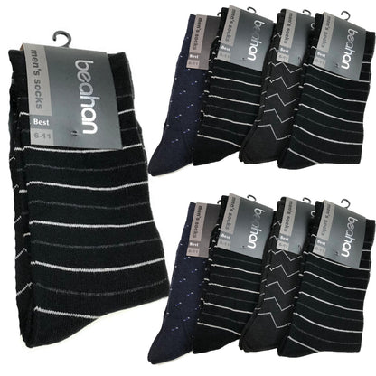 9 Pairs COTTON BUSINESS SOCKS Mens Dress Crew Plain Work Casual  BULK - Assorted Pack - 6-11 - Image 3