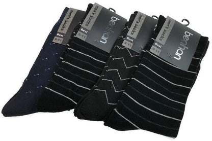 9 Pairs COTTON BUSINESS SOCKS Mens Dress Crew Plain Work Casual  BULK - Black - 6-11 - Image 5
