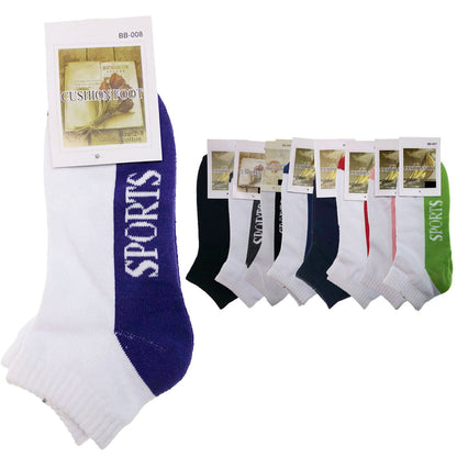 9x COTTON ANKLE SOCKS Sport Cushion Foot Low Cut Running - Assorted Colours Bulk - 6-11 - Image 2