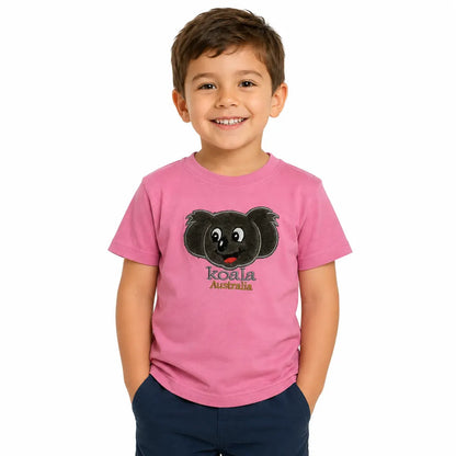 Kids KOALA AUSTRALIA T Shirt Tee Souvenir Gift Childrens Child 100% Cotton Top - Light Pink - Image 2