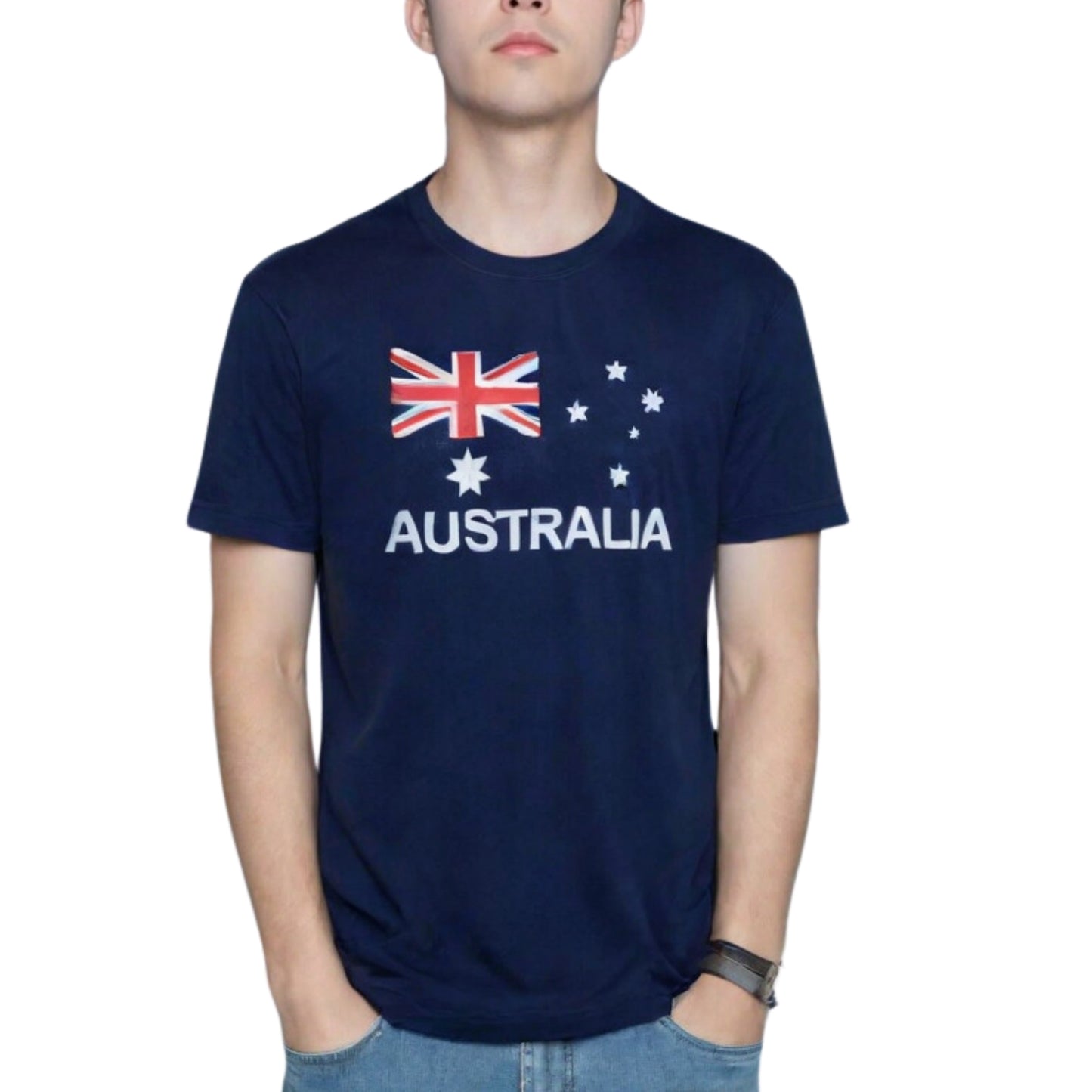 Adult AUSTRALIAN T Shirt Australia Day 100% COTTON Souvenir Tee Top Flag - Blue - Small - Image 4