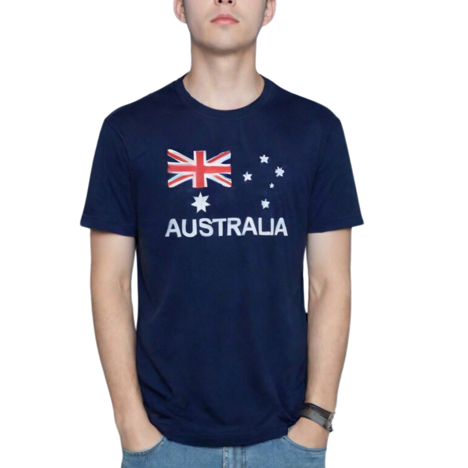 Adult AUSTRALIAN T Shirt Australia Day 100% COTTON Souvenir Tee Top Flag - Blue - Small - Image 4