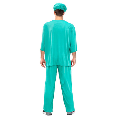Mens Adult Doctor Costume Dr Surgeon Scrubs Halloween Fancy Party Hospital - Image 3