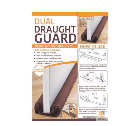 DUAL DRAFT STOPPER Double Sided Snake Wind Air Door Guard Cover Weather Seal - Image 8