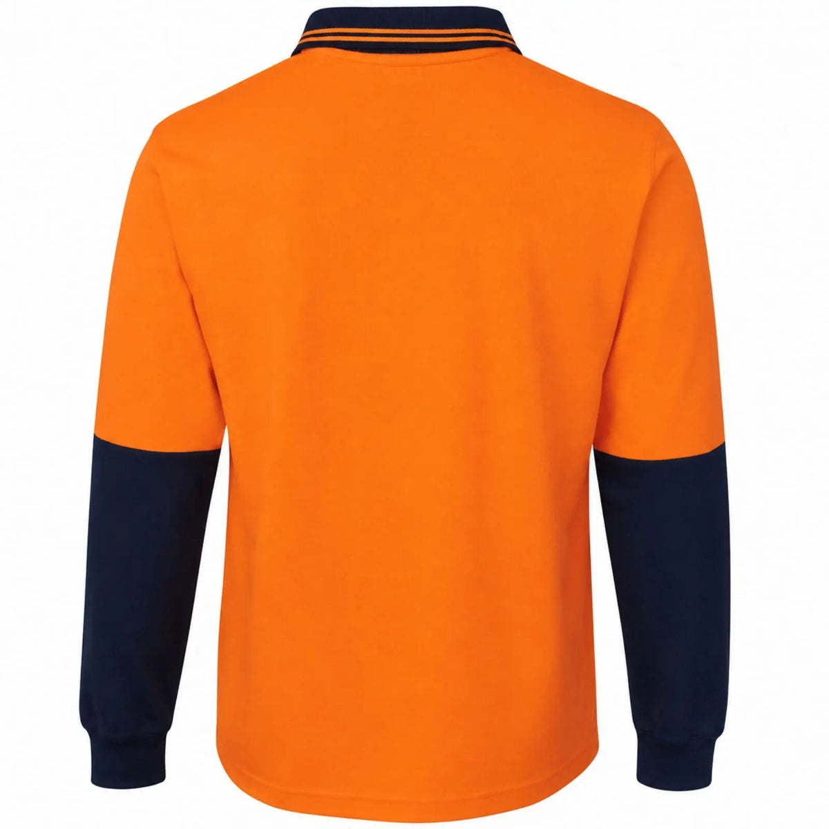 Hi Vis Long Sleeve Polo Shirt Safety Workwear Fluro Breathable UPF 50+ - Orange - Image 6