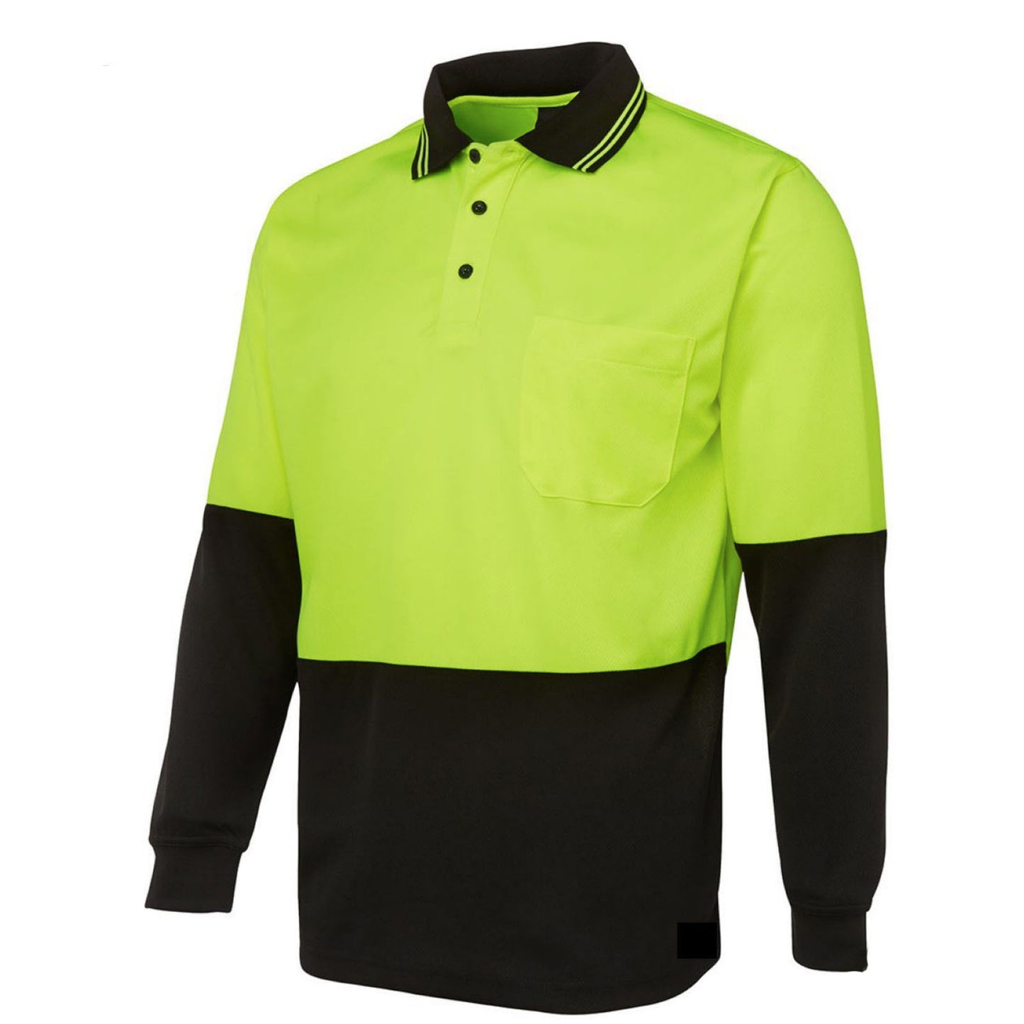 HI VIS LONG SLEEVE POLO SHIRT Top Safety Workwear Fluro Breathable Dry WB - Orange - XXL - Image 7
