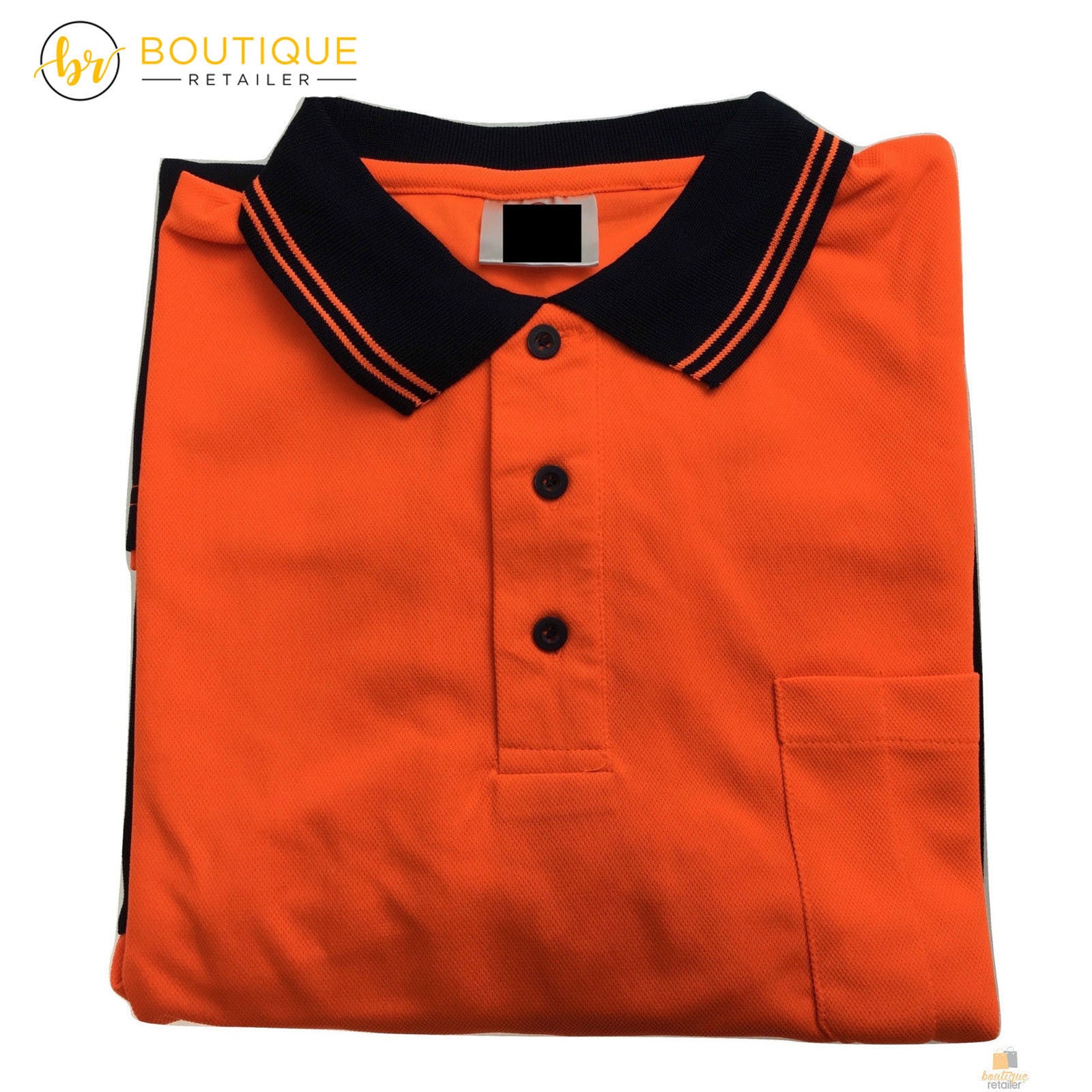 HI VIS LONG SLEEVE POLO SHIRT Top Safety Workwear Fluro Breathable Dry WB - Yellow - XXL - Image 6