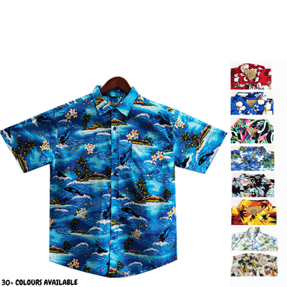 Mens Oahu Hawaiian Party Shirt Button Hippie Tops Short Sleeve Beach Holiday - Garden Flamingo (1423) - M - Image 3