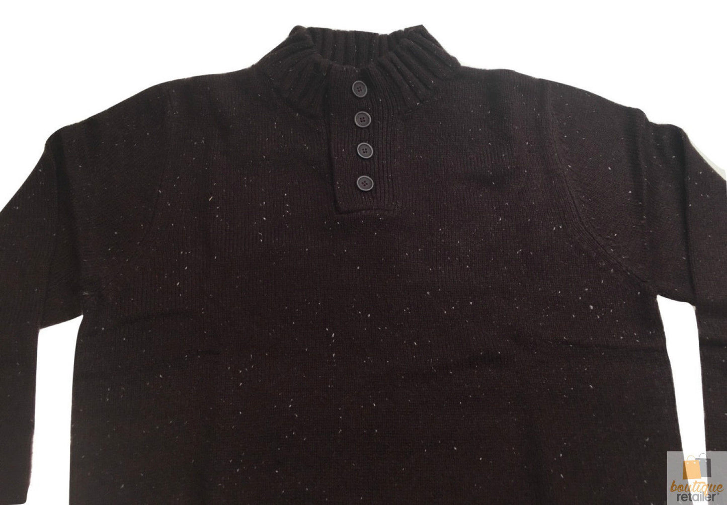 Mens Knit Jumper Pullover Sweater Knitted Casual Stretch Warm Winter  - 4 Button Mulberry 94 (KW16) - S - Image 5