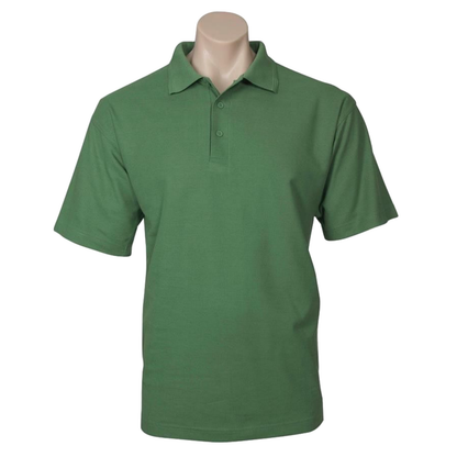 Mens Polo Top Shirt Plain Casual Short Sleeve Pique Knit Basic UPF T-Shirt - Apple Green - 5XL - Image 2