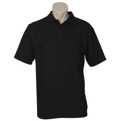 Mens Polo Top Shirt Plain Casual Short Sleeve Pique Knit Basic UPF Rated T-Shirt - Black  - S - Image 2