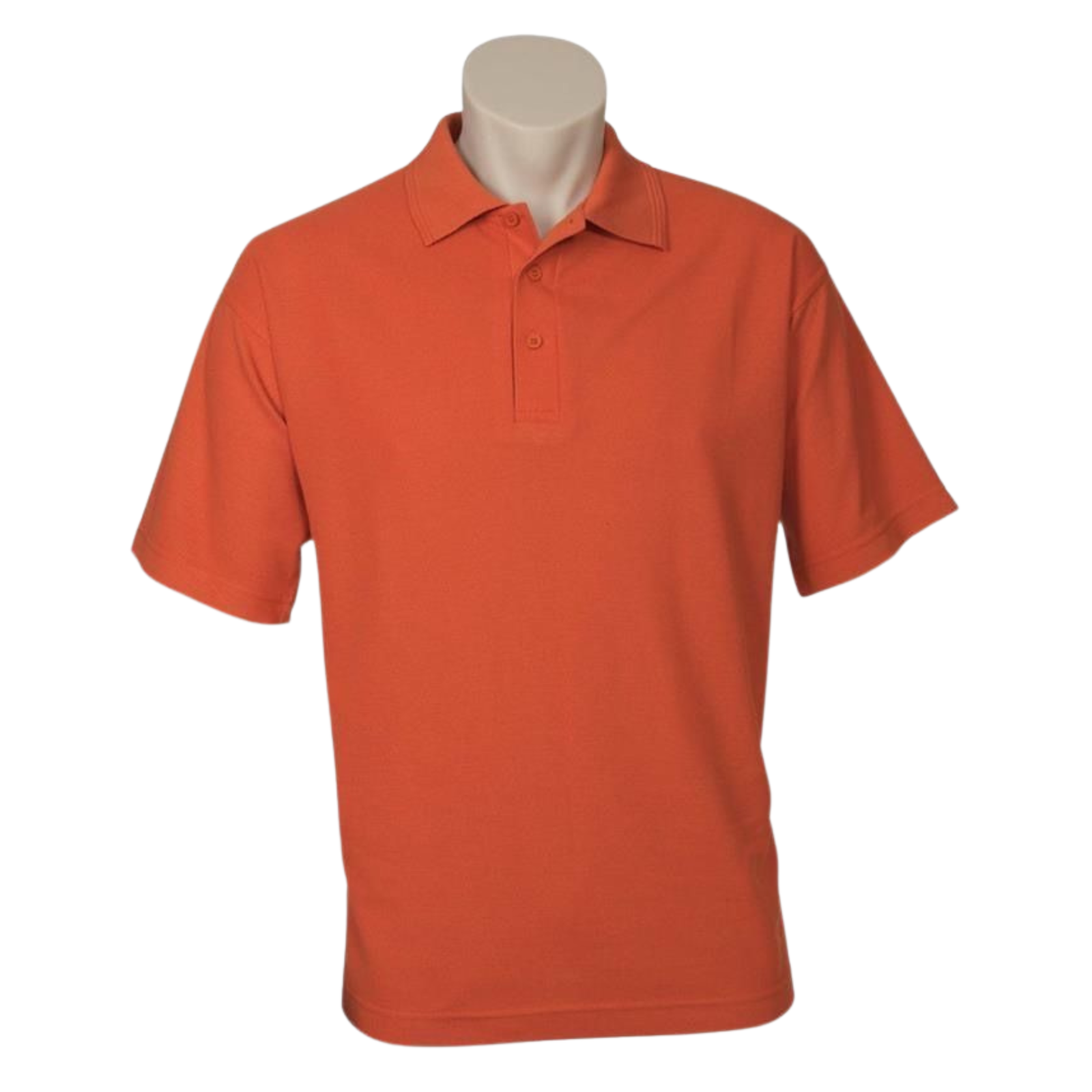 Mens Polo Top Shirt Plain Casual Short Sleeve Pique Knit UPF T-Shirt - Orange - 5XL - Image 2