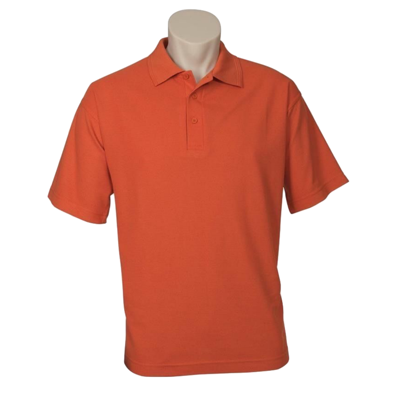 Mens Polo Top Shirt Plain Casual Short Sleeve Pique Knit UPF T-Shirt - Orange - L - Image 2