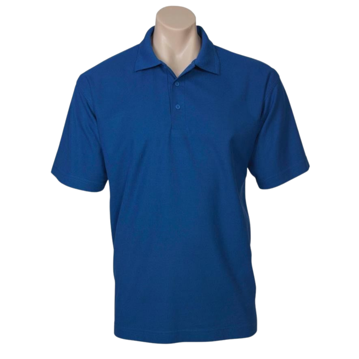 Mens Polo Top Shirt Plain Casual Short Sleeve Pique Knit T-Shirt - Royal Blue - M - Image 2