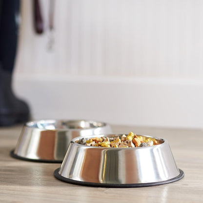 Non Slip Stainless Steel Dog Bowl Pet Cat Water Food Feeder Portable Puppy Dish - Large (500ml) - Image 4