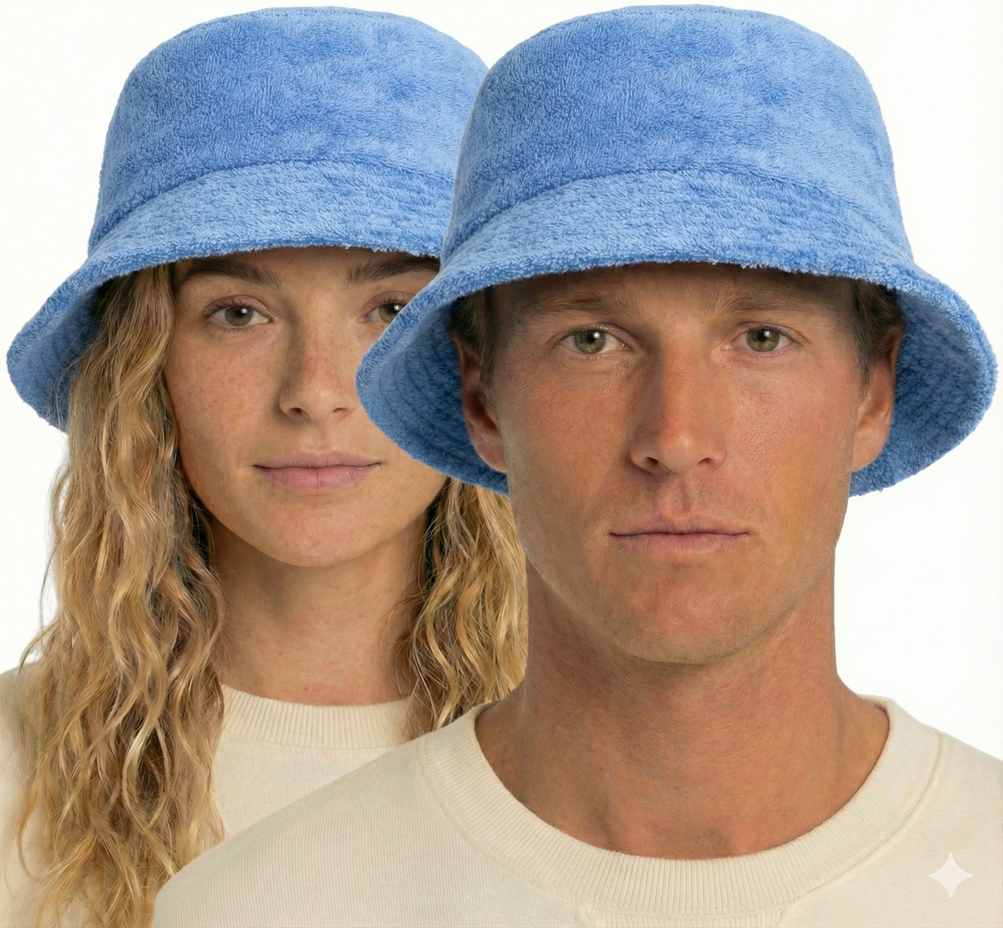 100% Cotton Terry Towelling Bucket Hat Daggy Fishing Camping Lad Cap in Sky Blue - XXL - Image 2