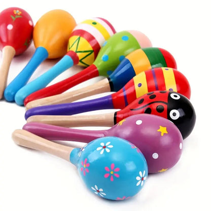 6x WOODEN MARACAS Musical Egg Percussion Toy Shakers Rattles Rumba Party BULK - Image 6