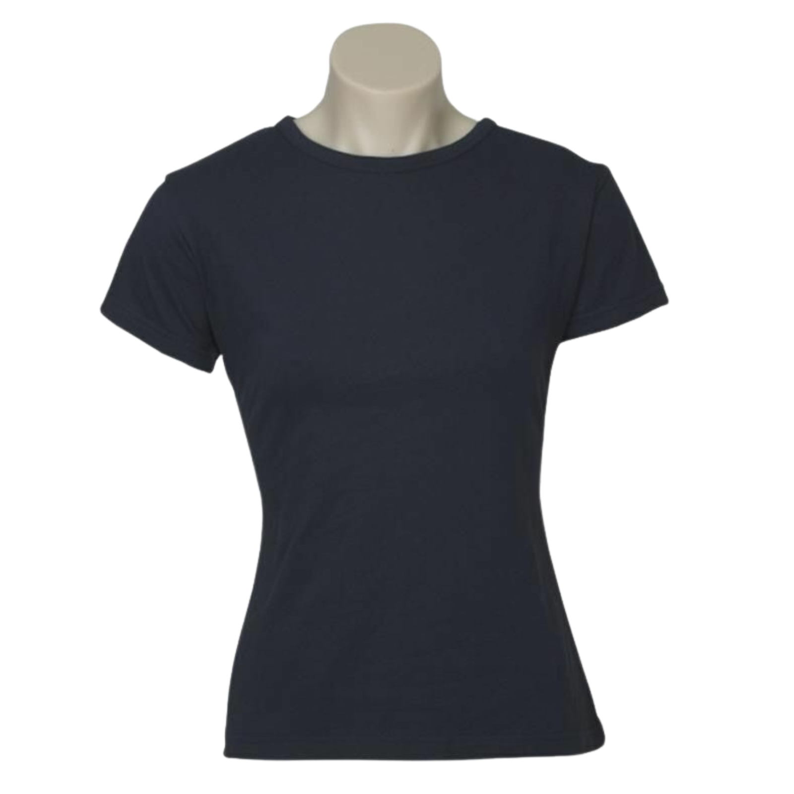 Womens Plain Ladies T SHIRT 100% COTTON Basic Tee Casual Top Size 6-24 T-Shirt - Navy Blue - 6 - Image 2