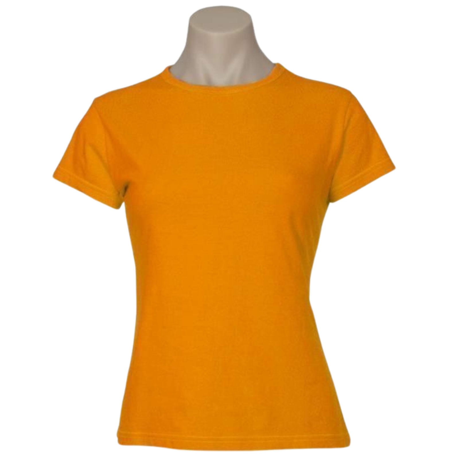 Womens Plain Ladies T SHIRT 100% COTTON Basic Tee Casual Top Size 6-24 T-Shirt - Orange - 6 - Image 2