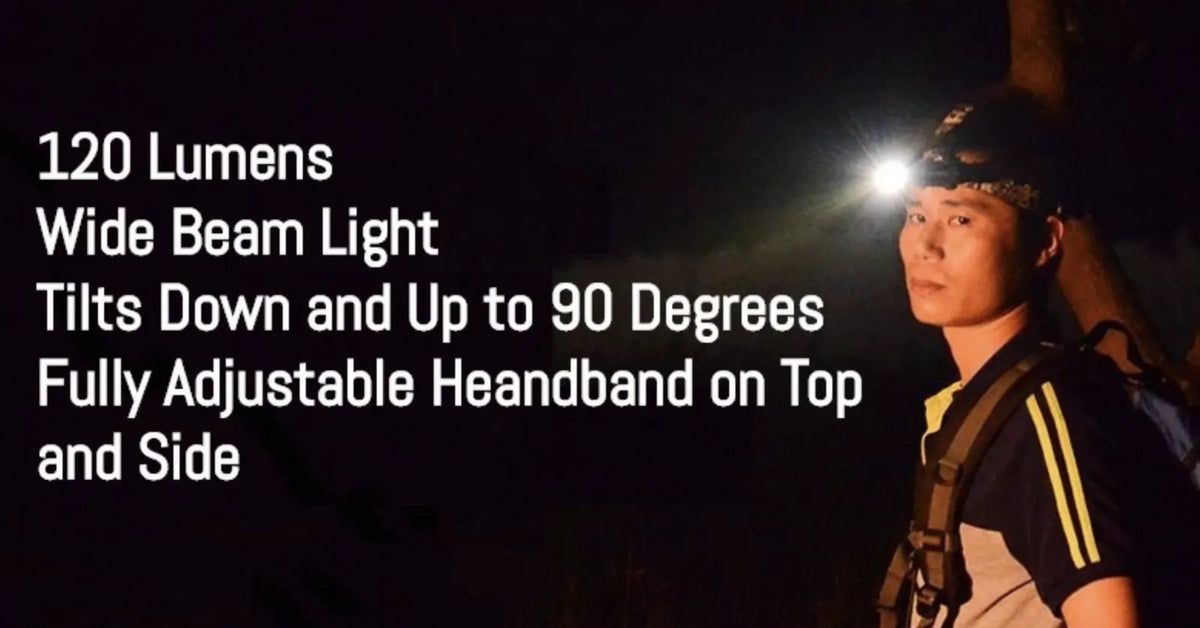 3 Mode Headlamp w COB LED Head Torch Adjustable Headband Wide Beam Light Camping Running - Image 7