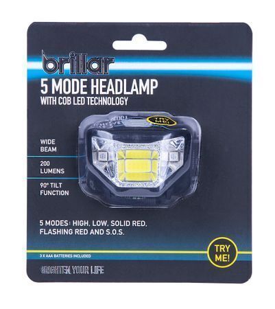 5 Mode Headlamp COB LED Technology Wide Beam Light Adjustable Headband 90 degree Running - Image 3