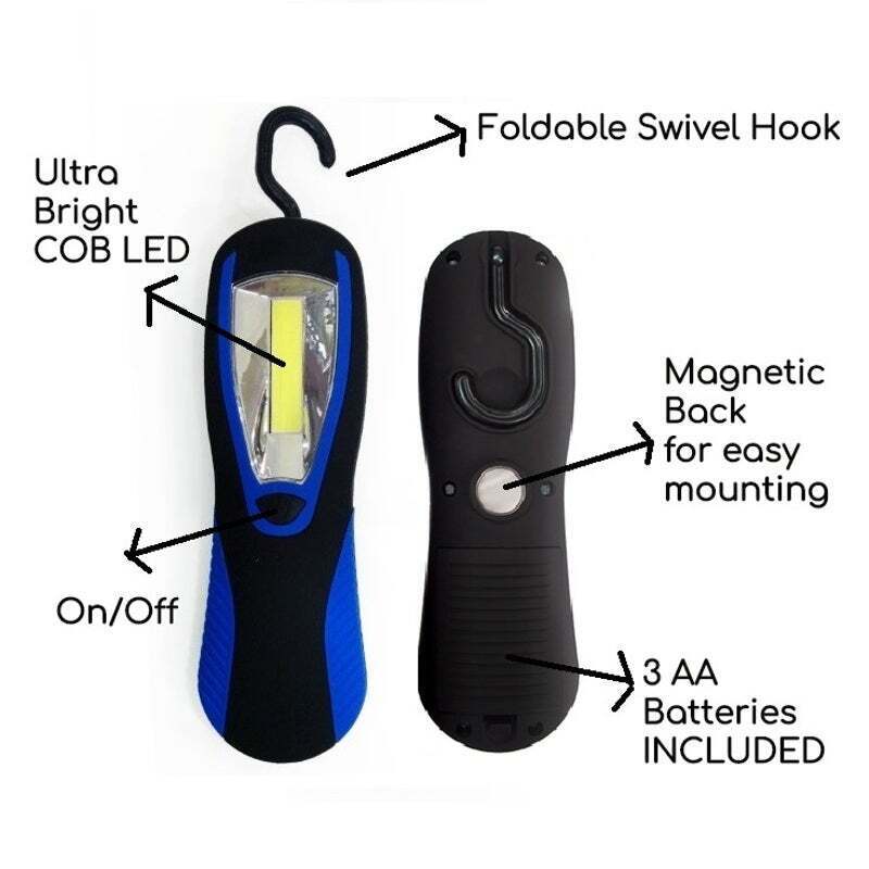 Ultra Bright Work Light with COB LED Technology Convenient Swivel Hook Magnetic Back for Easy Mounting - Image 3