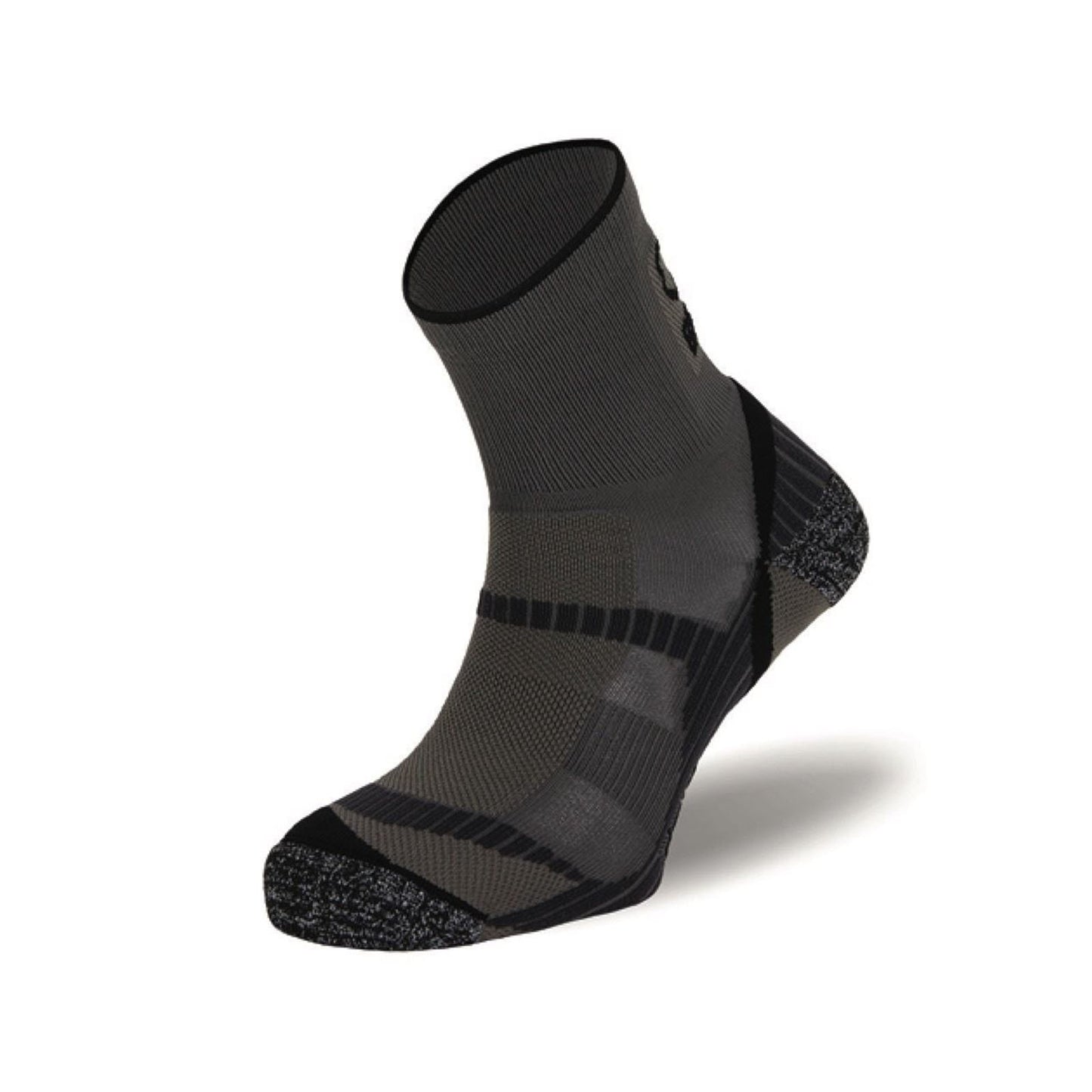 BRBL Atlas Socks Hiking Trekking Trail Run Outdoor Camping MADE IN ITALY Crew - Grey/Black - S - Image 2