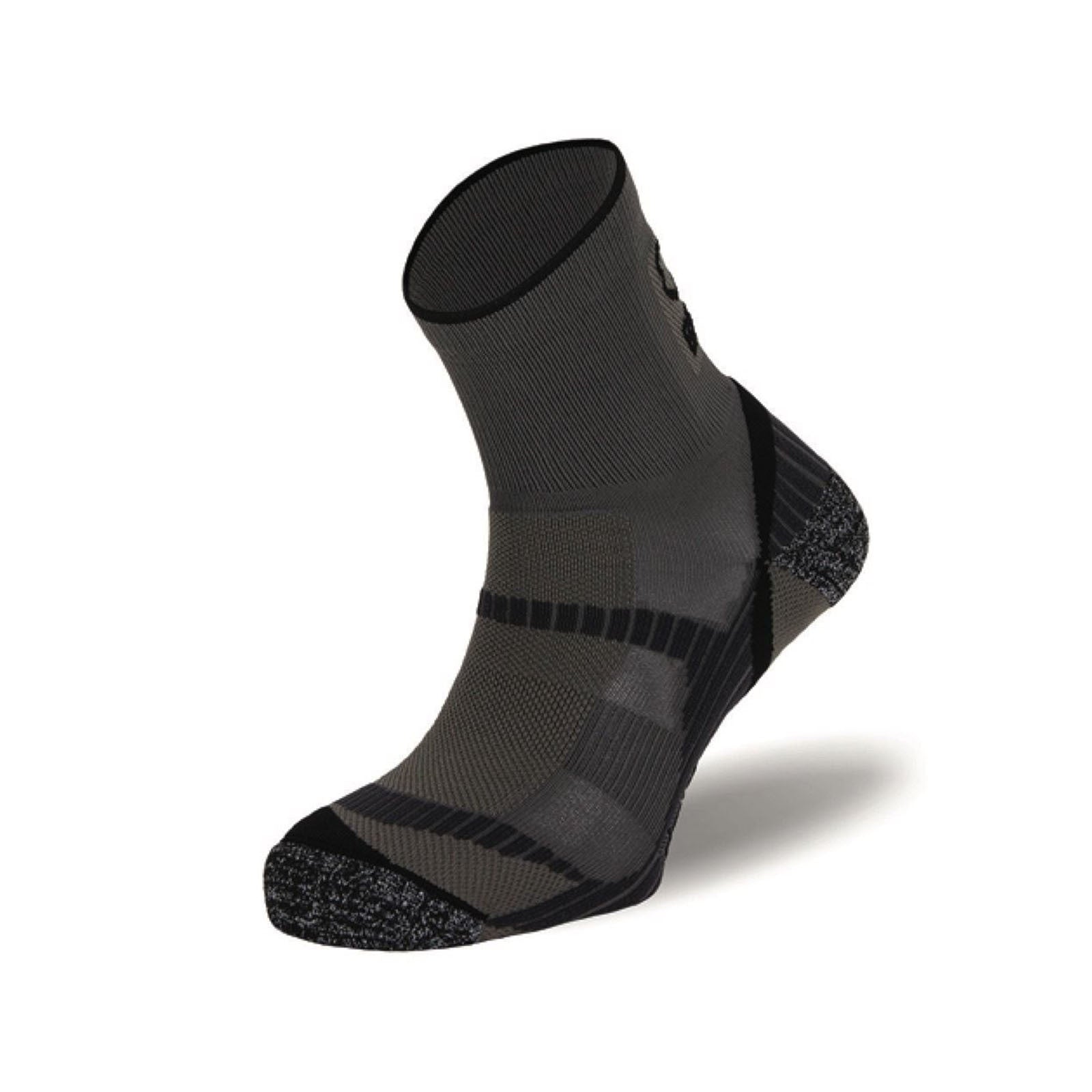 BRBL Atlas Socks Hiking Trekking Trail Run Outdoor Camping MADE IN ITALY Crew - Grey/Black - S - Image 2