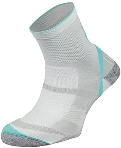 BRBL Atlas Socks Hiking Trekking Trail Run Outdoor Camping MADE IN ITALY Crew - White/Aqua - S - Image 2