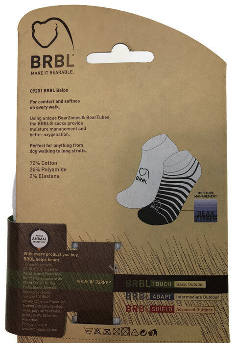 2pk BRBL Baloo Ankle Socks Low Cut MADE IN ITALY  - Dark Grey/Mid Grey - L - Image 3