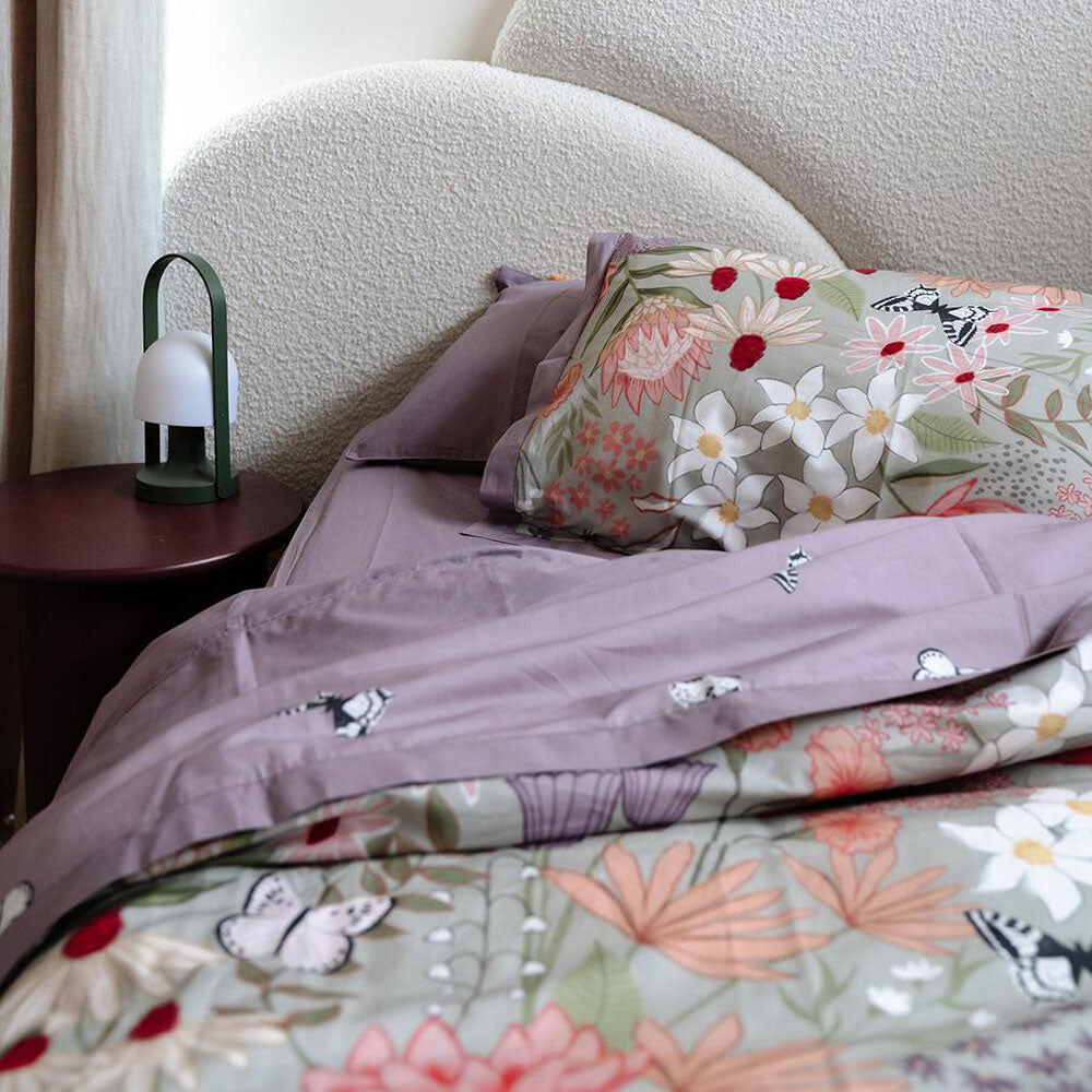 100% Cloud Cotton Duvet Quilt Cover Set w/ 2 Pillow Cases in Serena - Double - Image 2