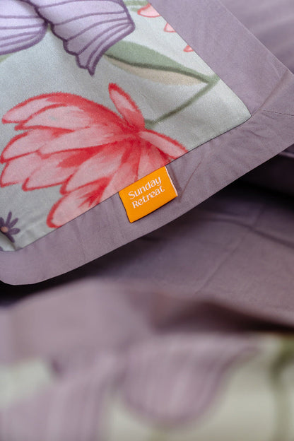 100% Cloud Cotton Duvet Quilt Cover Set w/ 2 Pillow Cases in Serena - Double - Image 5
