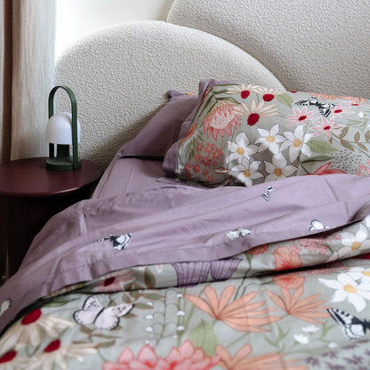 100% Cloud Cotton Duvet Quilt Cover Set w/ 2 Pillow Cases in Serena - Queen - Image 2