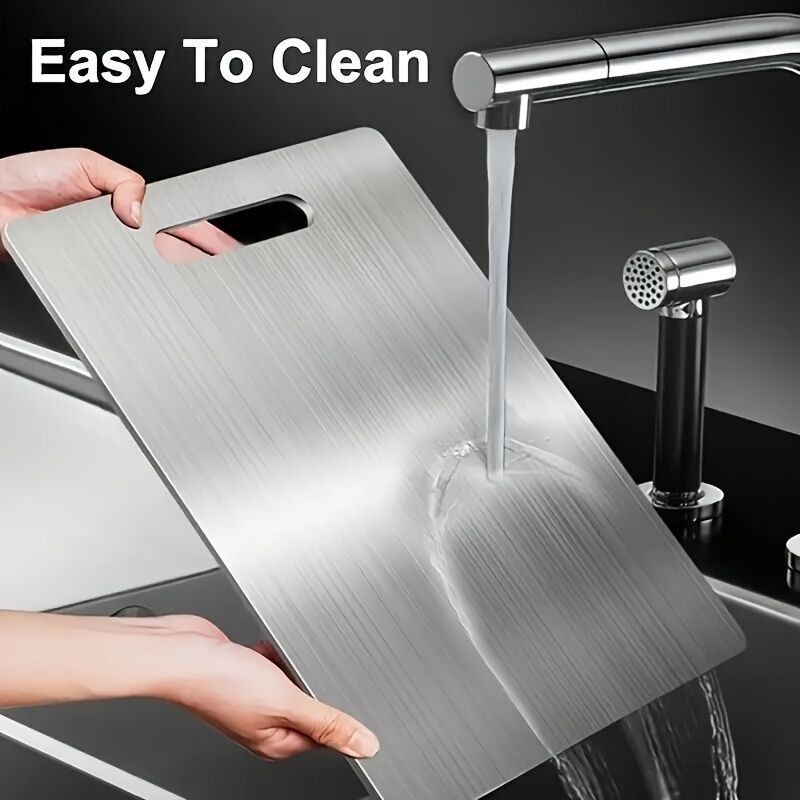 Stainless Titanium Steel Anti-Bacterial Mildew-Proof Cutting Chopping Board 23 x 34cm - Image 3
