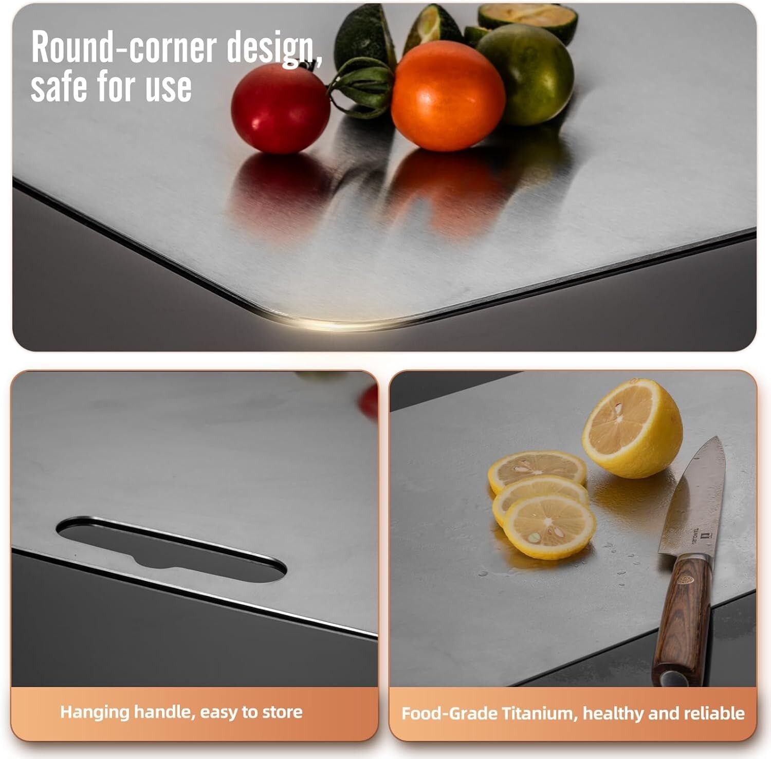 Stainless Titanium Steel Anti-Bacterial Mildew-Proof Cutting Chopping Board 23 x 34cm - Image 5