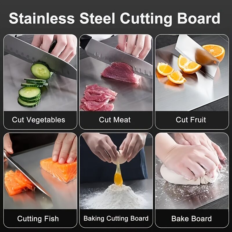 Stainless Titanium Steel Anti-Bacterial Mildew-Proof Cutting Chopping Board 23 x 34cm - Image 6