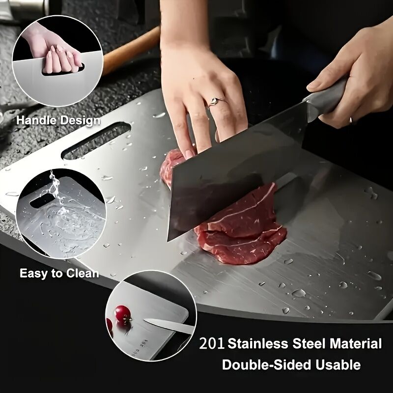 Stainless Titanium Steel Anti-Bacterial Mildew-Proof Cutting Chopping Board 23 x 34cm - Image 7