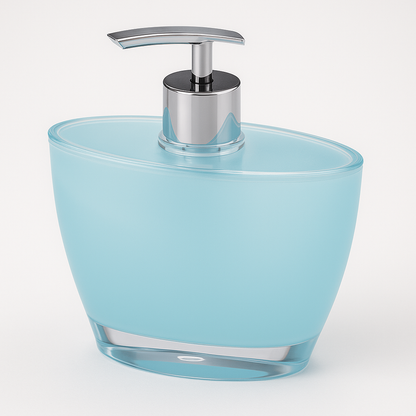 Oval Hand Pump Soap & Lotion Dispenser Empty Bottle in Blue - Image 2